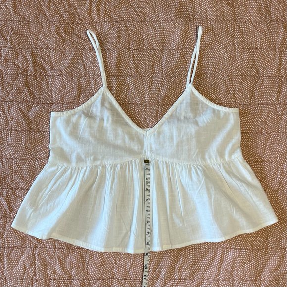 Textured Cotton Peplum Tank Top - Picture 10 of 10